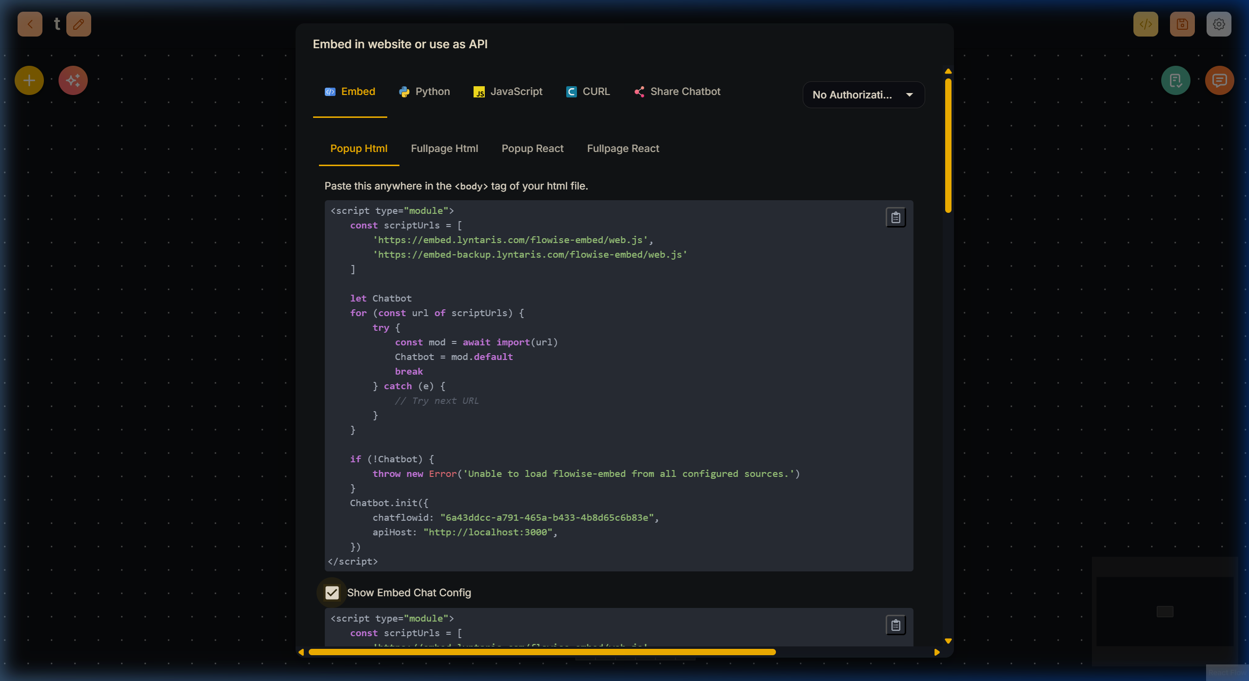 Embed Dialog