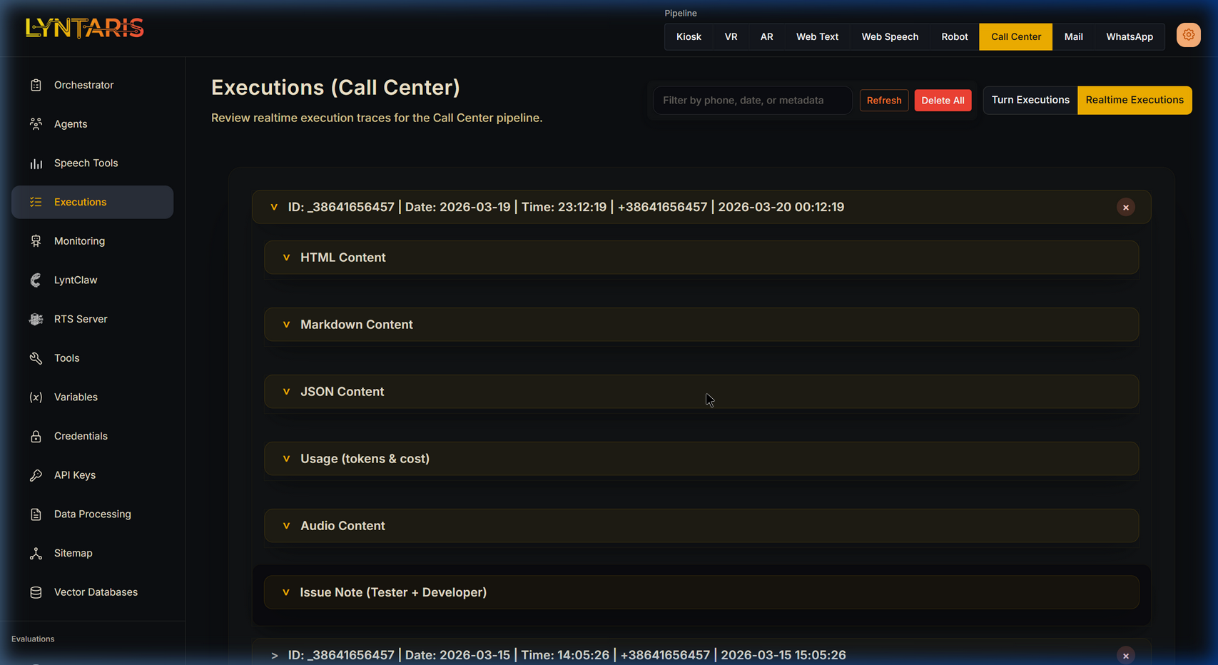 Realtime Execution Detail