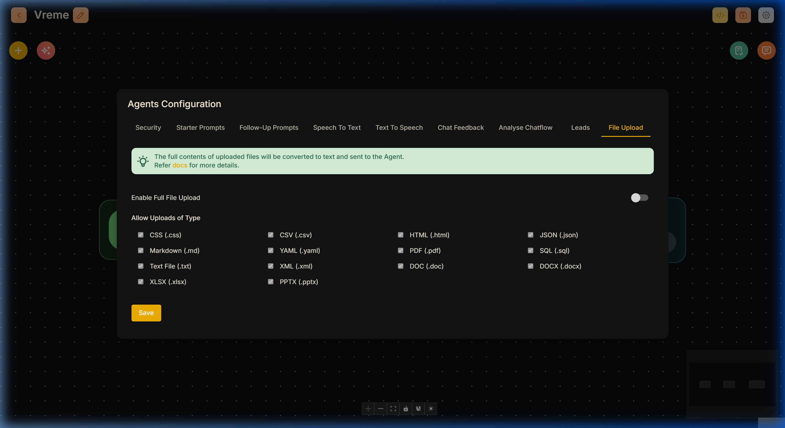 Full File Upload Configuration