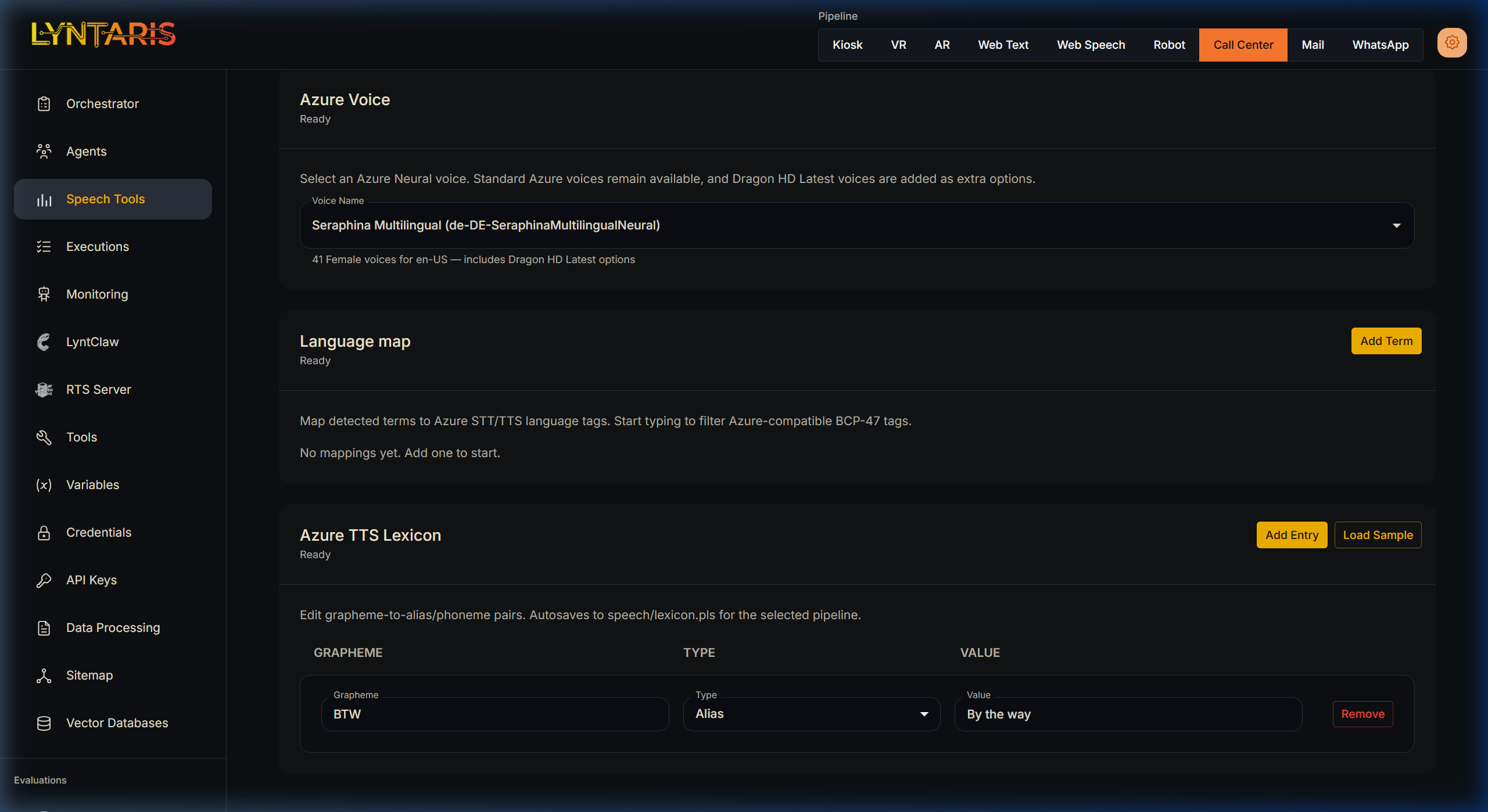 Speech Tools TTS Interface