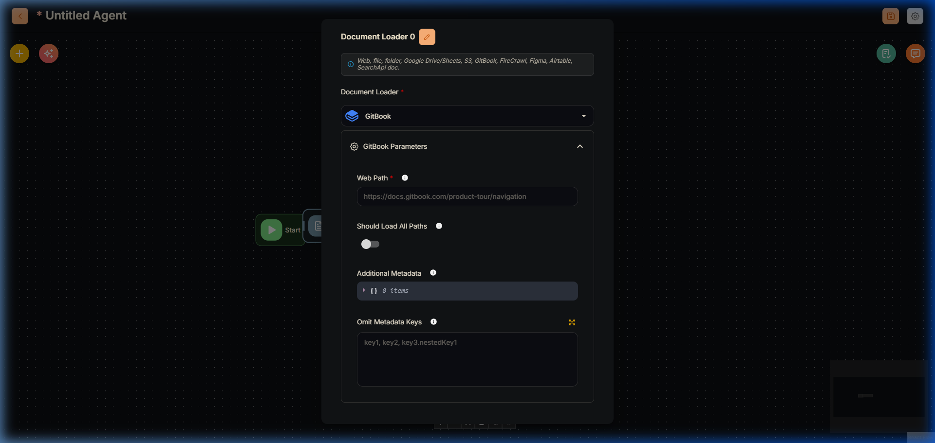 GitBook Document Loader Node