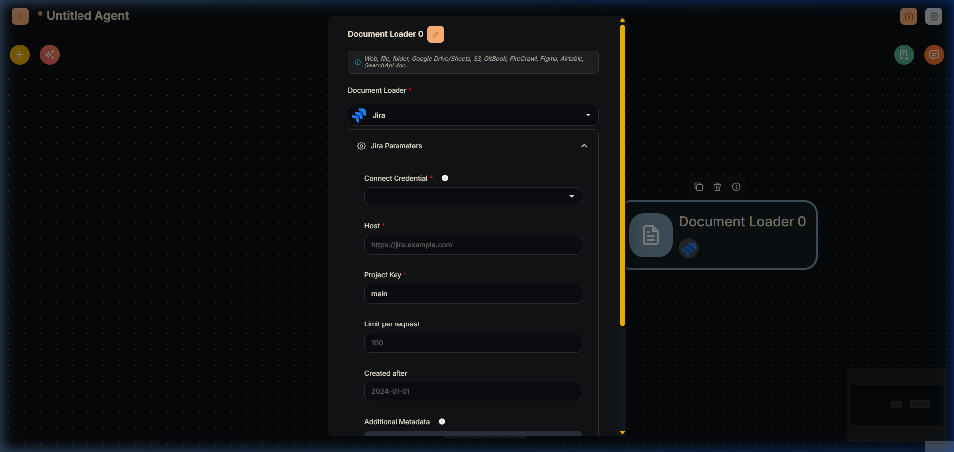 Jira Loader Node in Agentflow V2