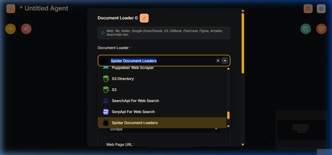 Spider Node in Agentflow V2