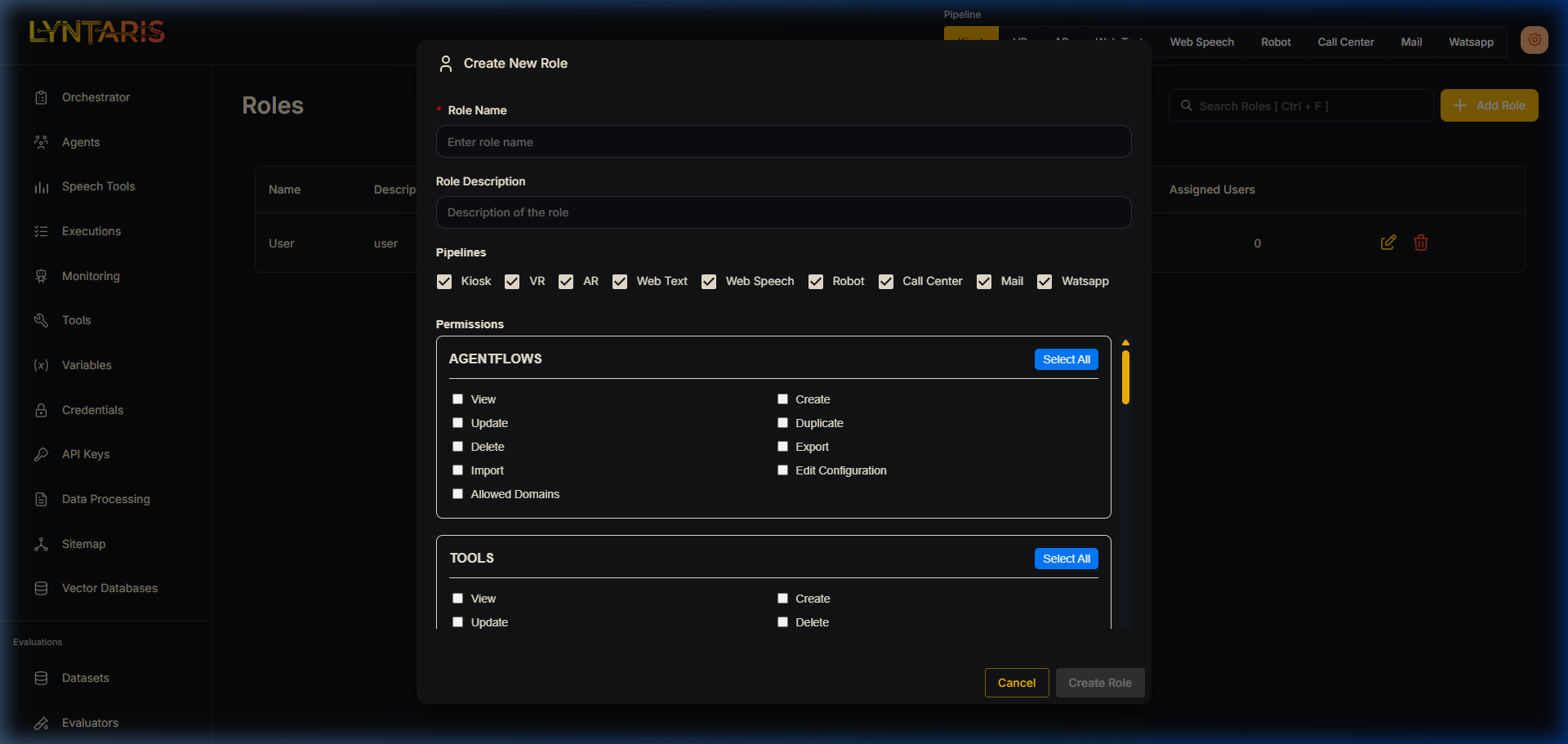 Add Role Dialog