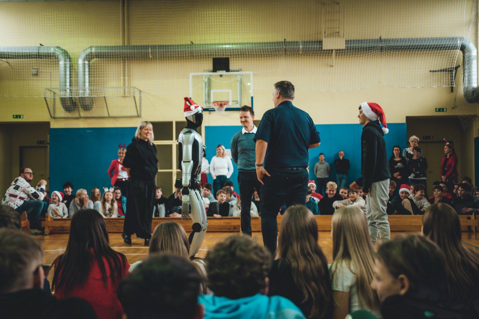 Humanoid robot demo at a live event