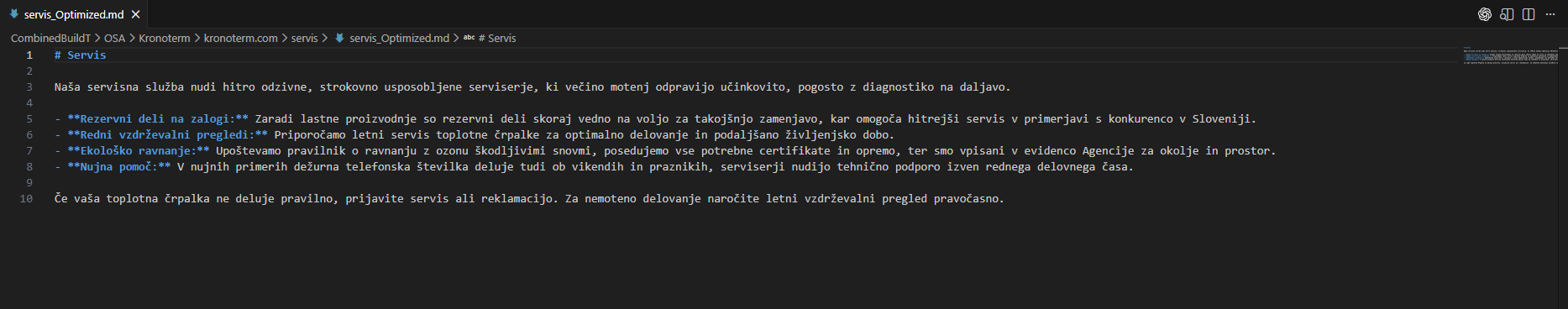 Retrieval optimization report